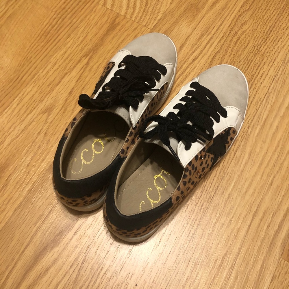 Vici Dolls black and cheetah sneakers
